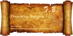 Thuróczy Balázs névjegykártya