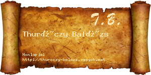 Thuróczy Balázs névjegykártya